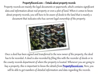 PropertyRecord.com – Details About Property Records