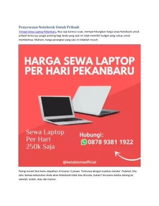 Tempat Sewa Laptop Terdekat Di Pekanbaru
