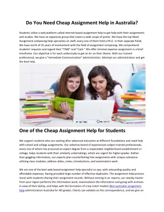 do you need cheap assignment help in australia