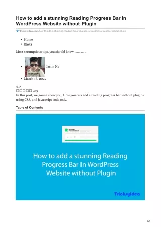 how to add a stunning reading progress