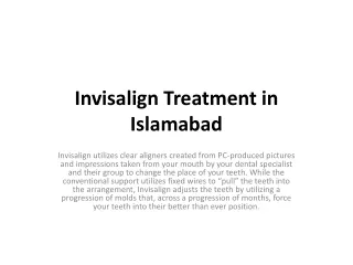 Invisalign Treatment in Islamabad