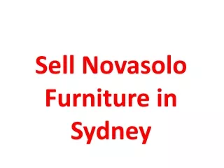 Sell Novasolo Furniture in Sydney