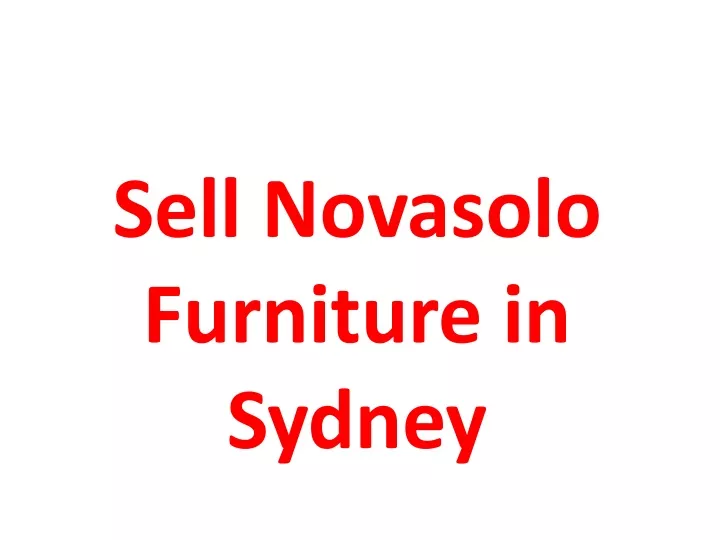 sell novasolo furniture in sydney