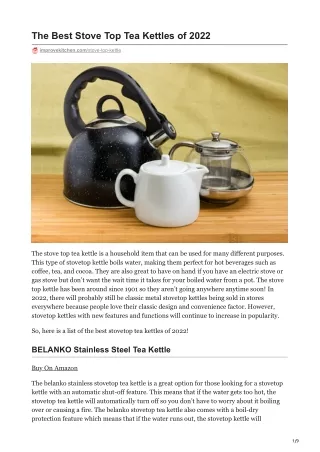 The Best Stove Top Tea Kettles of 2022