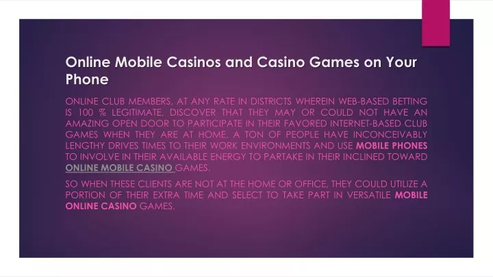 online mobile casinos and casino games on your phone