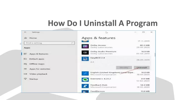 how do i uninstall a program