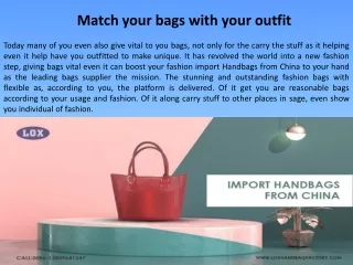 Match your bags with your outfit