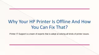 Why Your HP Printer Is Offline And How You Can Fix That?