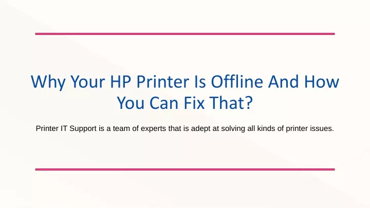 why your hp printer is offline