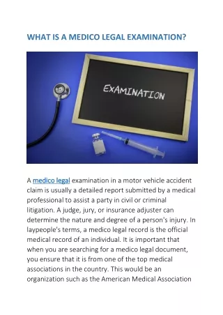 what is a medico legal examination