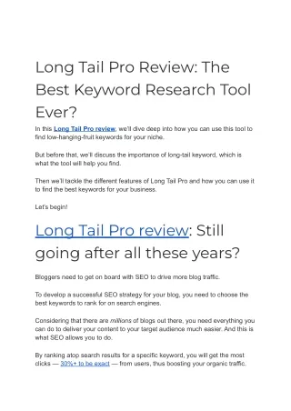 long tail pro review the best keyword research