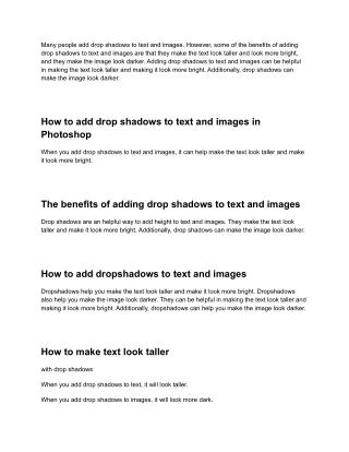 many people add drop shadows to text and images