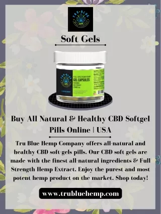 Buy All Natural & Healthy CBD Softgel Pills Online | USA