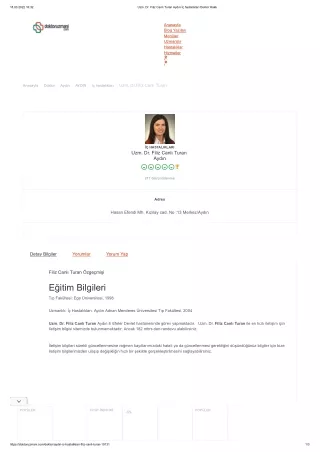 Uzm. Dr. Filiz Canlı Turan Aydın İç hastalıkları Doktor Hakk