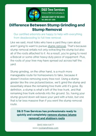 difference between stump grinding and stump
