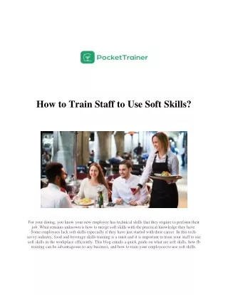 How to Train Staff to Use Soft Skills