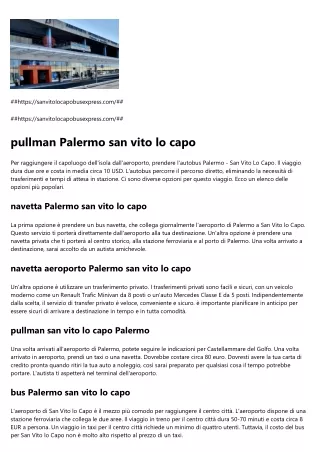 pullman Palermo san vito lo capo