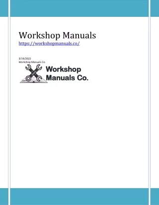 WorkShop Manuals