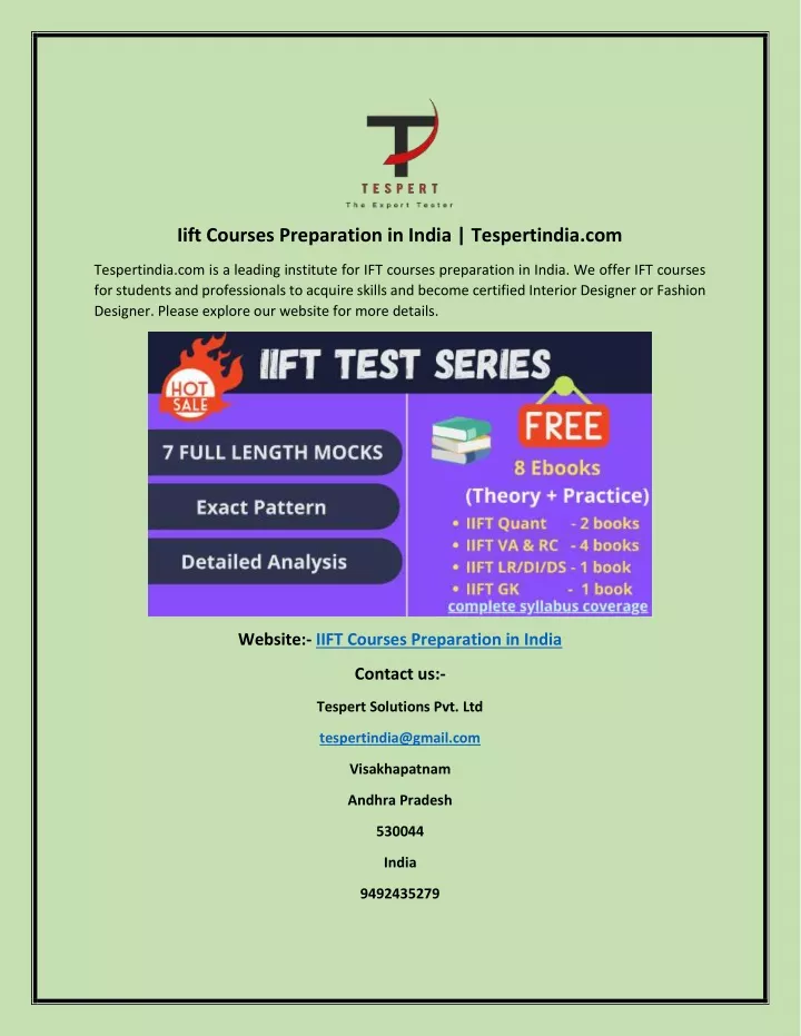iift courses preparation in india tespertindia com