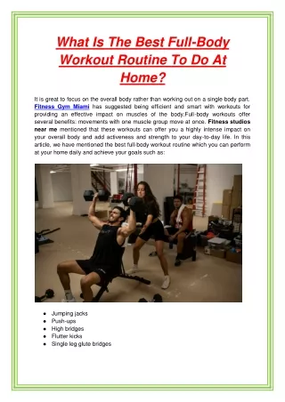 what is the best full body workout routine