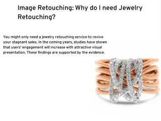 Jewelry retouching services