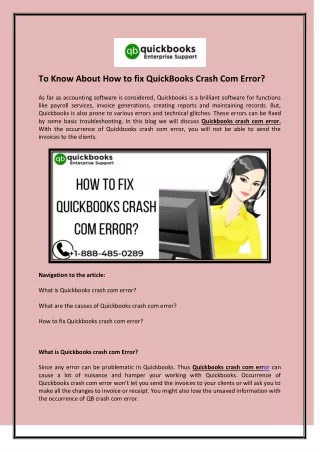 to know about how to fix quickbooks crash