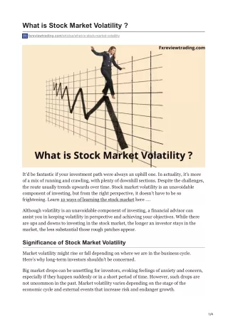 What is Stock Market Volatility?