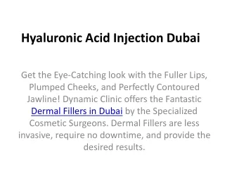 Fillers Clinic Dubai