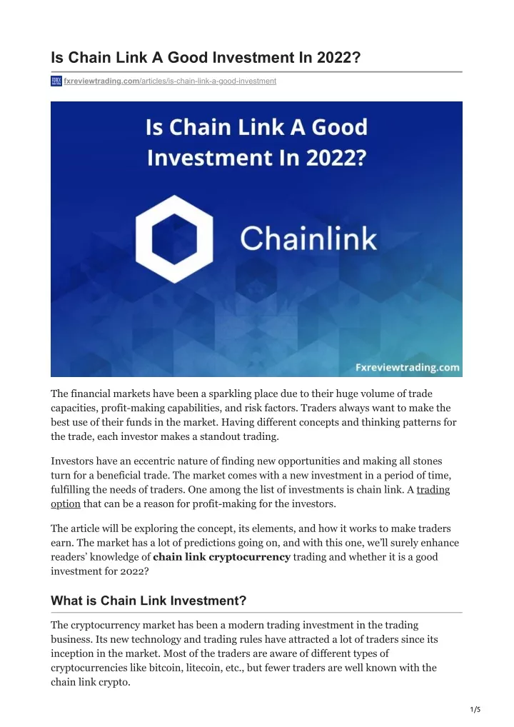 is chain link a good investment in 2022