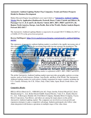 Automotive Ambient Lighting Market