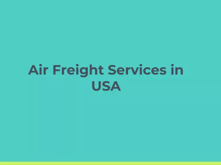 air freight services in usa