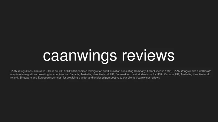 caanwings reviews