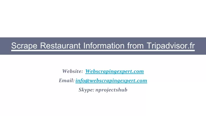 scrape restaurant information from tripadvisor fr