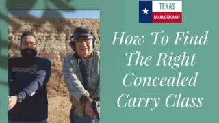 How to Find the Right Concealed Carry Class