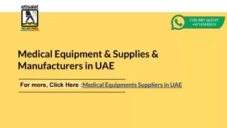 Medical Equipment & Supplies & Manufacturers in UAE