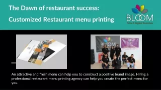 Restaurant menu printing