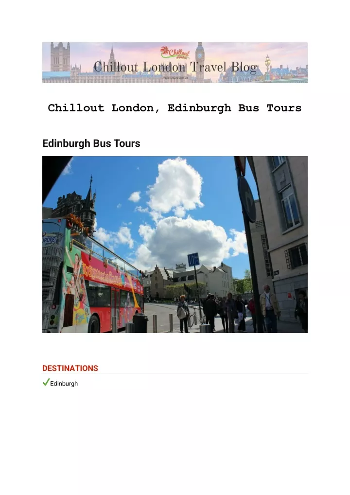 chillout london edinburgh bus tours