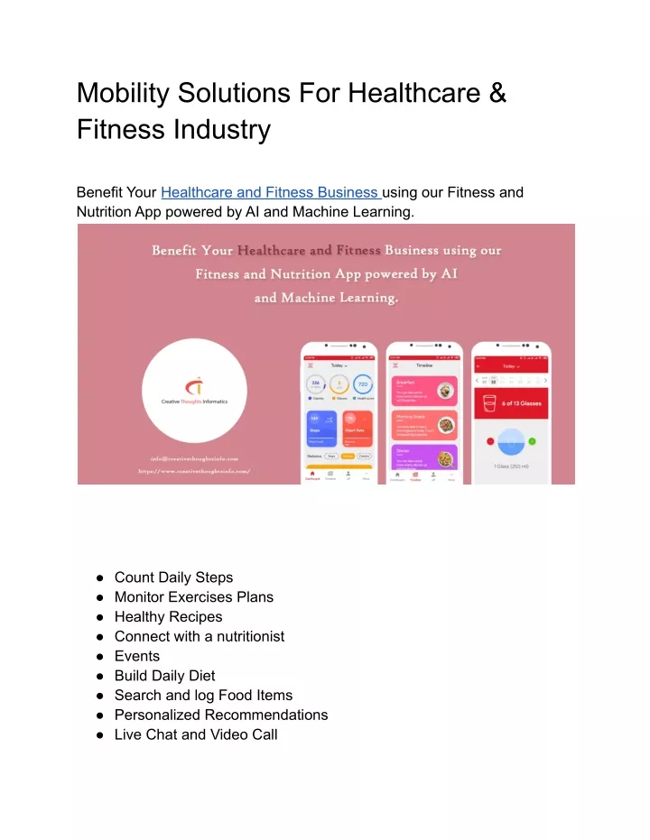 mobility solutions for healthcare fitness industry
