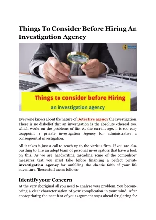 Things to consider before Hiring an investigation agency-converted