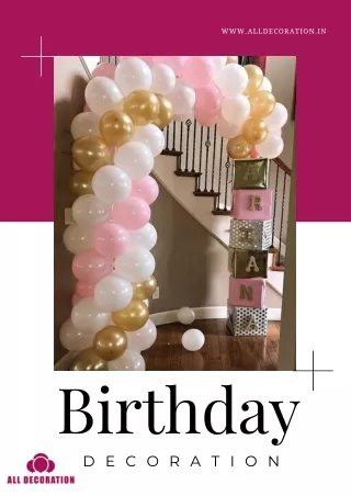 Birthday Room Decoration in  Chandigarh