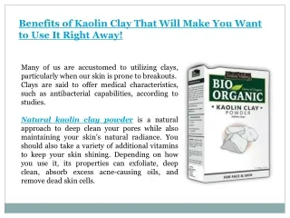 benefits of kaolin clay that will make you want