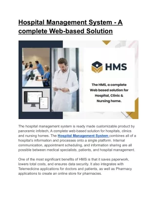 Hospital Management System - A complete Web-based Solution