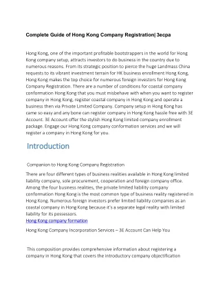 complete guide of hong kong company registration