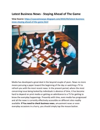 latest business news staying ahead of the game