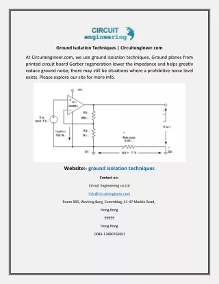 Ground Isolation Techniques  Circuitengineer