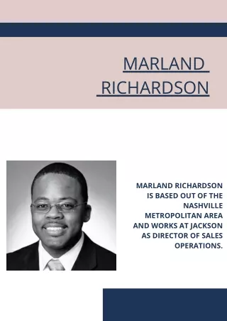 Marland Richardson |  Director of Sales Operation | USA