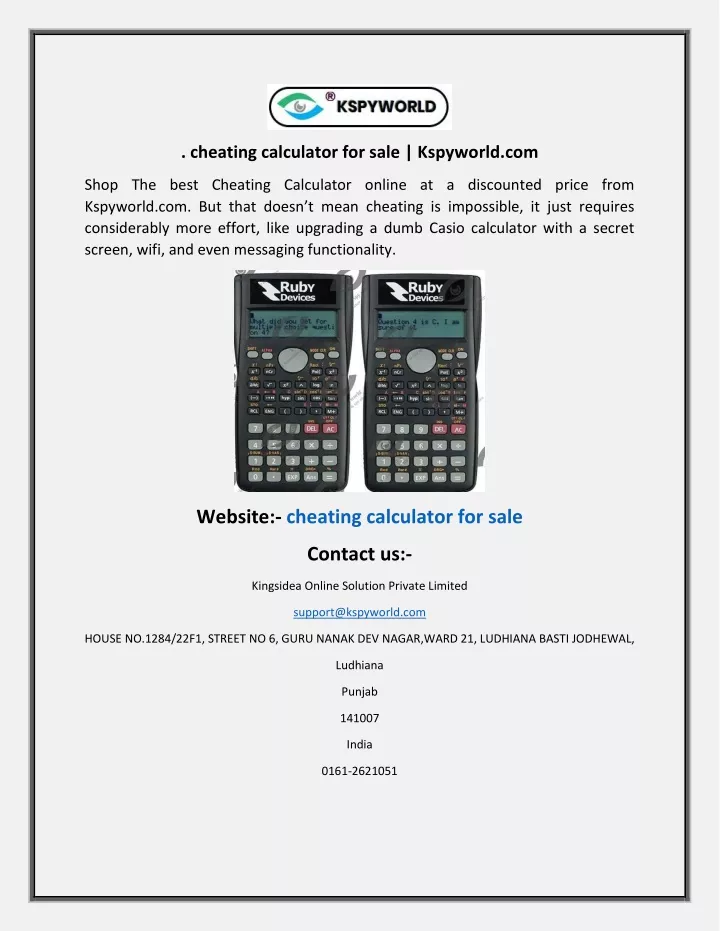 cheating calculator for sale kspyworld com