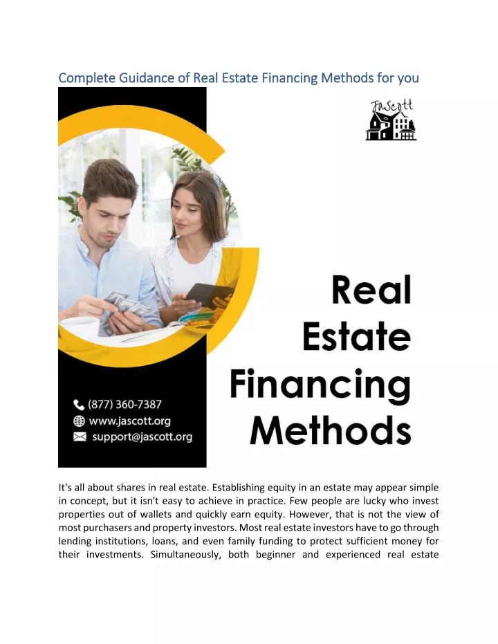 complete guidance of real estate financing