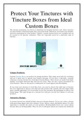 protect your tinctures with tincture boxes from