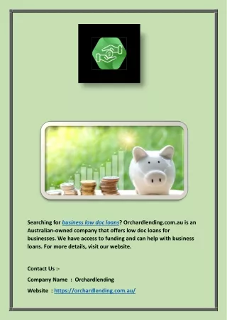 Business Low Doc Loans | Orchardlending.com.au